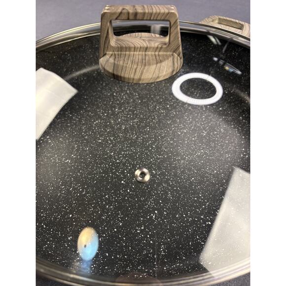 Natural Elements WoodStone Saute Frying Pan Glass-Lid Double Wooden Handle 14" - Picture 8 of 10